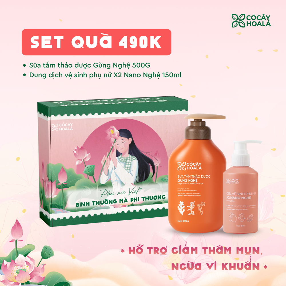 [BỘ SET QUÀ 20/10 – 490K] Combo Chăm Sóc Cơ Thể Sữa Tắm Gừng Nghệ + Gel ...