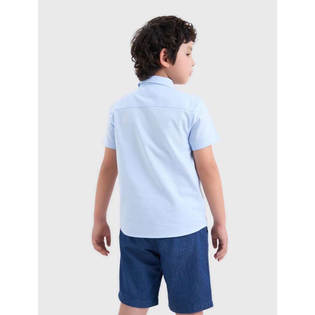 Áo sơ mi bé trai CANIFA cổ đức cộc tay 2TH25A001