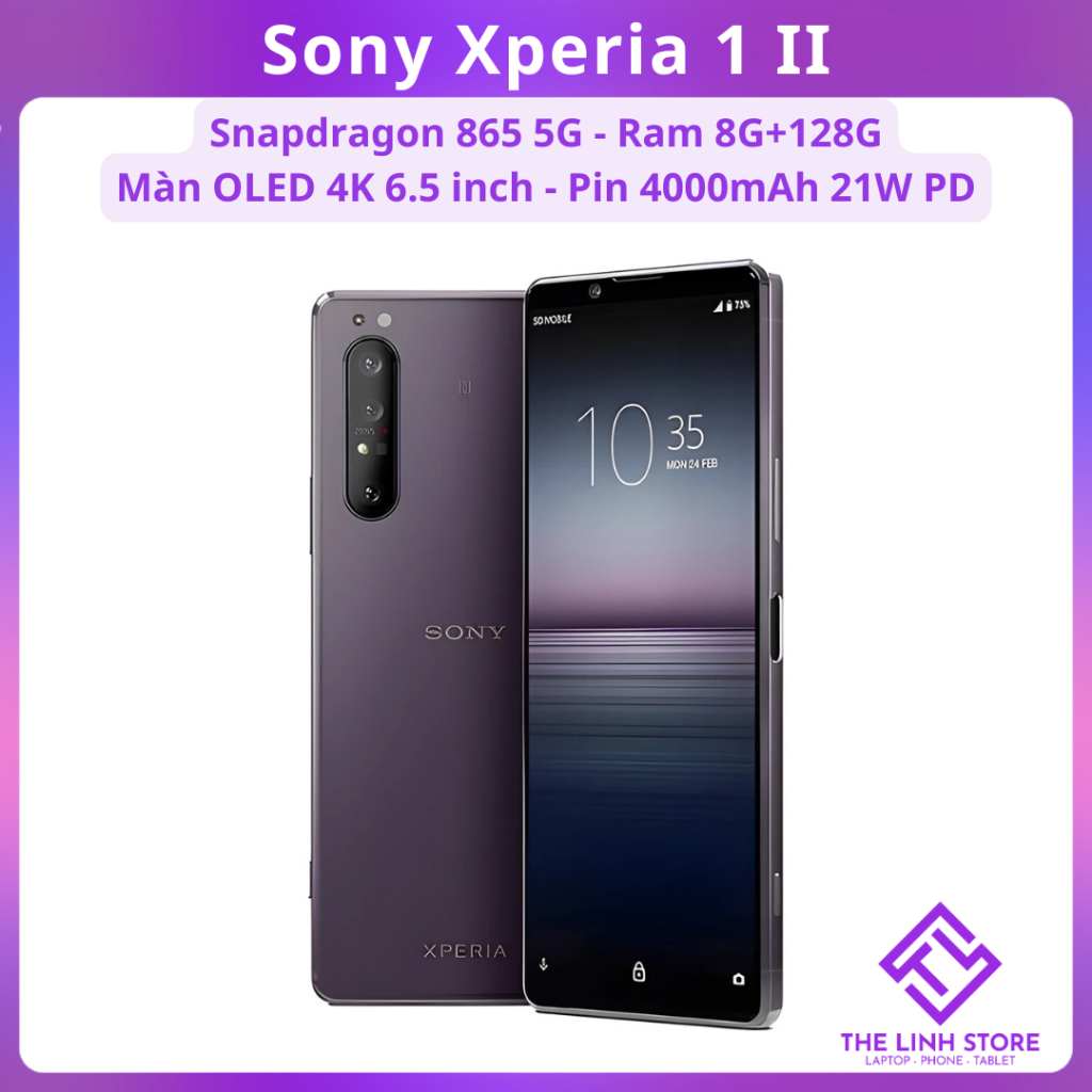 [Máy Cũ] Điện thoai Sony Xperia 1 II (X1 Mark 2) màn OLED 4K – Snapdragon 865