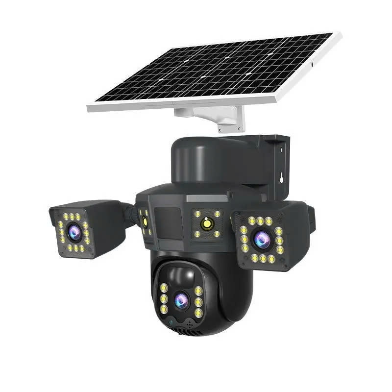 Camera 3 Mắt Năng Lượng Mặt Trời 4G Ngoài Trời – Zoom 10X Siêu Nét 12MP, Xoay 360, Đàm Thoại 2 Chiều, Chống Nước IP66