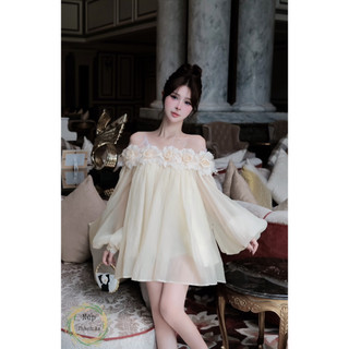Váy trễ vai đính hoa xinh xuất sắc kèm quần bảo hộ ạ 💯💝đi CHƠI, đi LÀM ,đi du lịch sang chảnh, xinh XINH đẹp tuyệt vời