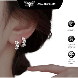Khuyên Tai Nữ Bạc LoPa SK120 Dáng Hoa Mai – Khuyên Tai Chốt Bấm Nhẹ Nhàng, Trang Sức Bạc Tinh Tế, Phụ Kiện GenZ Hottrend