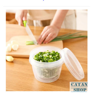 Hộp Đựng Hành Tỏi Bảo Quản Tủ Lạnh Ngăn Mùi 2 Lớp Có Khay Ráo Nước, Hộp Tròn 2 Lớp Bảo Quản Hành Tỏi