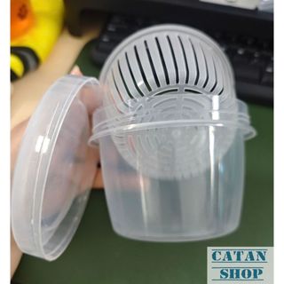 Hộp Đựng Hành Tỏi Bảo Quản Tủ Lạnh Ngăn Mùi 2 Lớp Có Khay Ráo Nước, Hộp Tròn 2 Lớp Bảo Quản Hành Tỏi