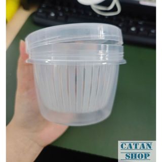 Hộp Đựng Hành Tỏi Bảo Quản Tủ Lạnh Ngăn Mùi 2 Lớp Có Khay Ráo Nước, Hộp Tròn 2 Lớp Bảo Quản Hành Tỏi