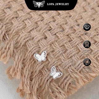 Khuyên Tai Bạc Ta LoPa SK99-Khuyên Tai Cánh Tiên Kép Chốt Ren, Xinh Xắn Cá Tính,Trang Sức Bạc Sang Xịn Mịn,Hottrend GenZ