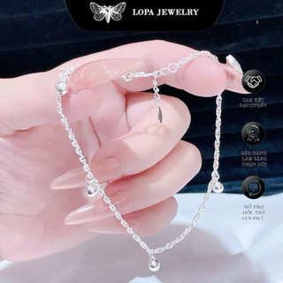 [Hộp Xinh]Lắc Chân Xoắn Bi SK72528 Bạc LoPa,dáng dầy dặn,bóng đẹp,tinh tế,Bạc LoPa