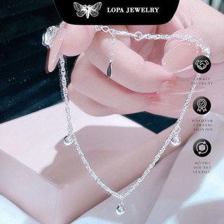 [Hộp Xinh]Lắc Chân Xoắn Bi SK72528 Bạc LoPa,dáng dầy dặn,bóng đẹp,tinh tế,Bạc LoPa