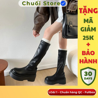 Giày boot nữ da PU tổng hợp dệt vải đế cao su thanh lịch tinh tế nhẹ nhàng cao cấp