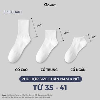 [DEAL SỐC] Combo 5 đôi tất trơn cổ cao/trung/ngắn GOMTAT, tất thể thao basic chất cotton thoáng khí - OAS-1704