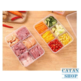 Hộp Thực Phẩm Nhựa 6 Ngăn Nắp Đậy Kín, Chống Tràn, Trong Suốt An Toàn Cho Sức Khỏe, Bền Đẹp
