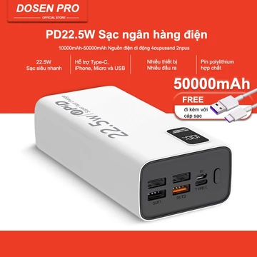 K7 sạc dự phòng Dosen Pro PD22.5w Sạc nhanh pin dự phòng màn hình led tích hợp tích hợp (10000mAh-50000mAh)