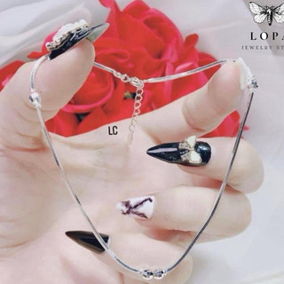[Hộp Xinh]Lắc chân hoặc lắc tay Bạc LoPa SK456,dáng mì bi trơn sáng bóng lấp lánh,Bạc LoPa