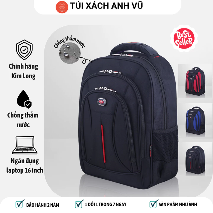 Balo Du Lịch Balo Laptop Kim Long KL018 -Balo Nam Nữ -Chống Thấm Nước -Có ngăn đựng laptop