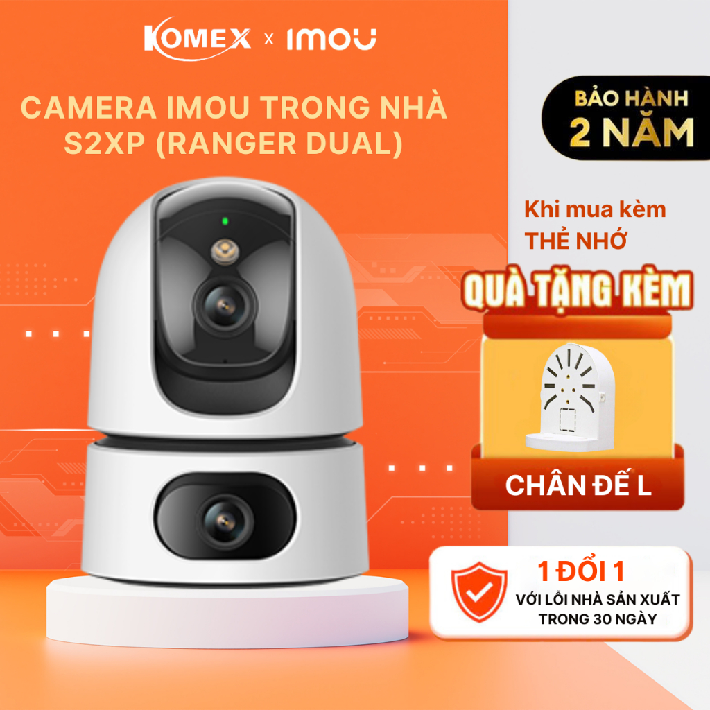 Camera 2 mắt IMOU trong nhà S2XP (Ranger Dual) / S2XEP (Ranger Dual Pro) phát hiện cảnh báo còi đèn