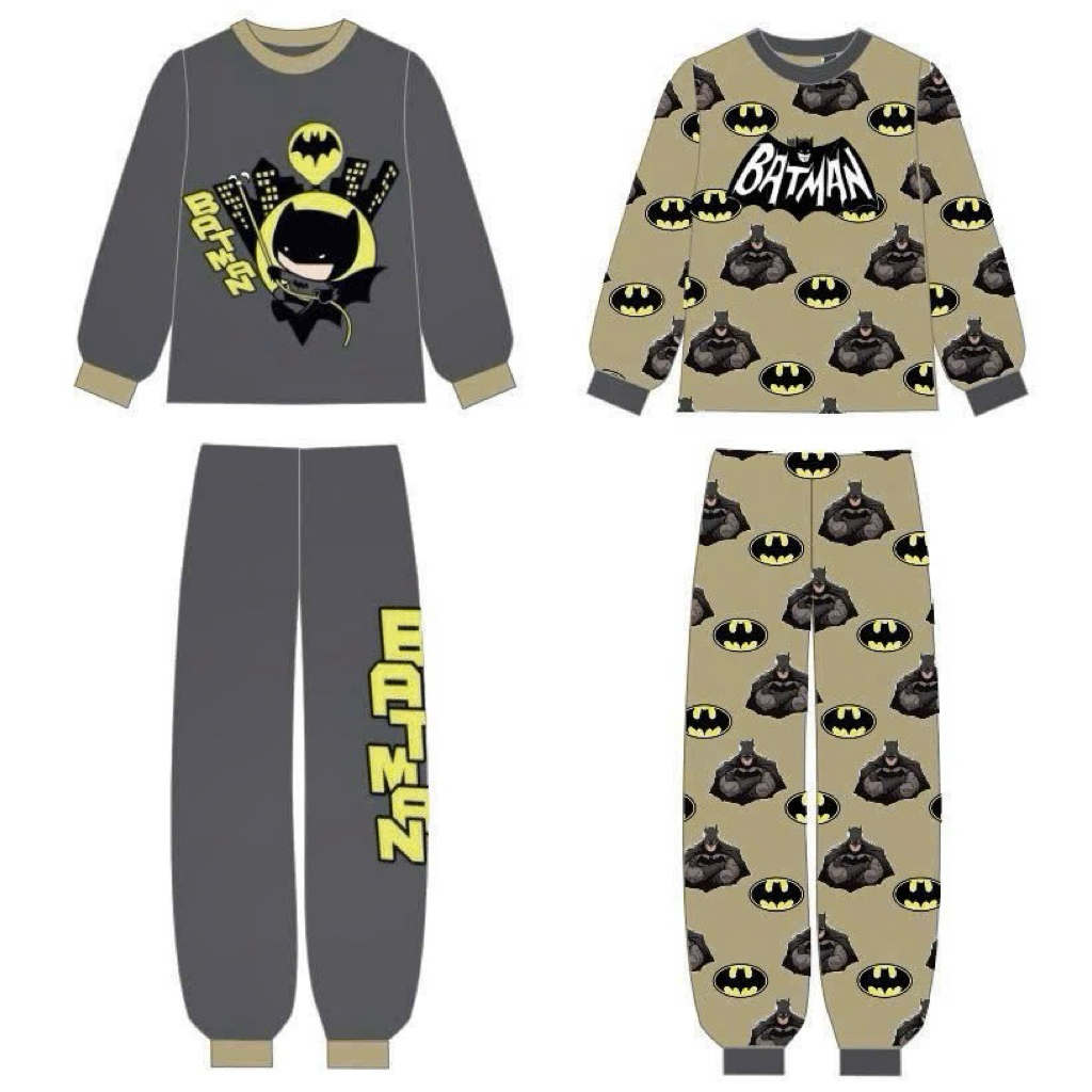 HH10 Set bộ dài tay cho bé mặc thu đông in B.atman 2 màu chất cotton size 90-150(7-25kg)