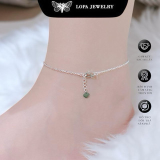 [Hộp Xinh]Lắc Chân Bạc LoPa SK56,dáng lắc chân tim ổ đá nhỏ xinh,Bạc LoPa