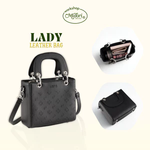 Túi Xách Da PU LADY Monogram Nam Nữ Dây Đeo Chéo Đựng Điện Thoại Đi Học Chơi | Mi Midori