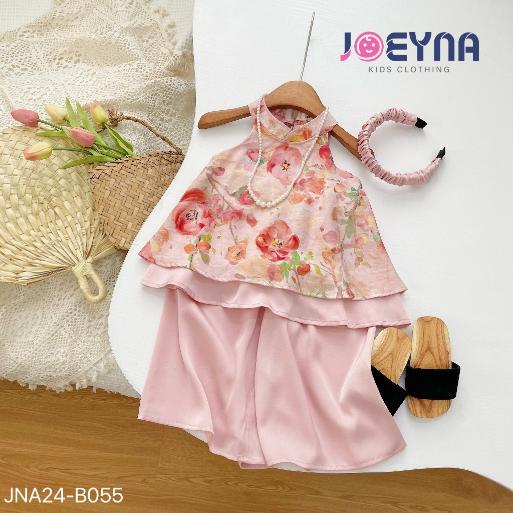 (tặng kèm bờm) Set yếm lụa Joeyna B055 cho bé 8-23kg