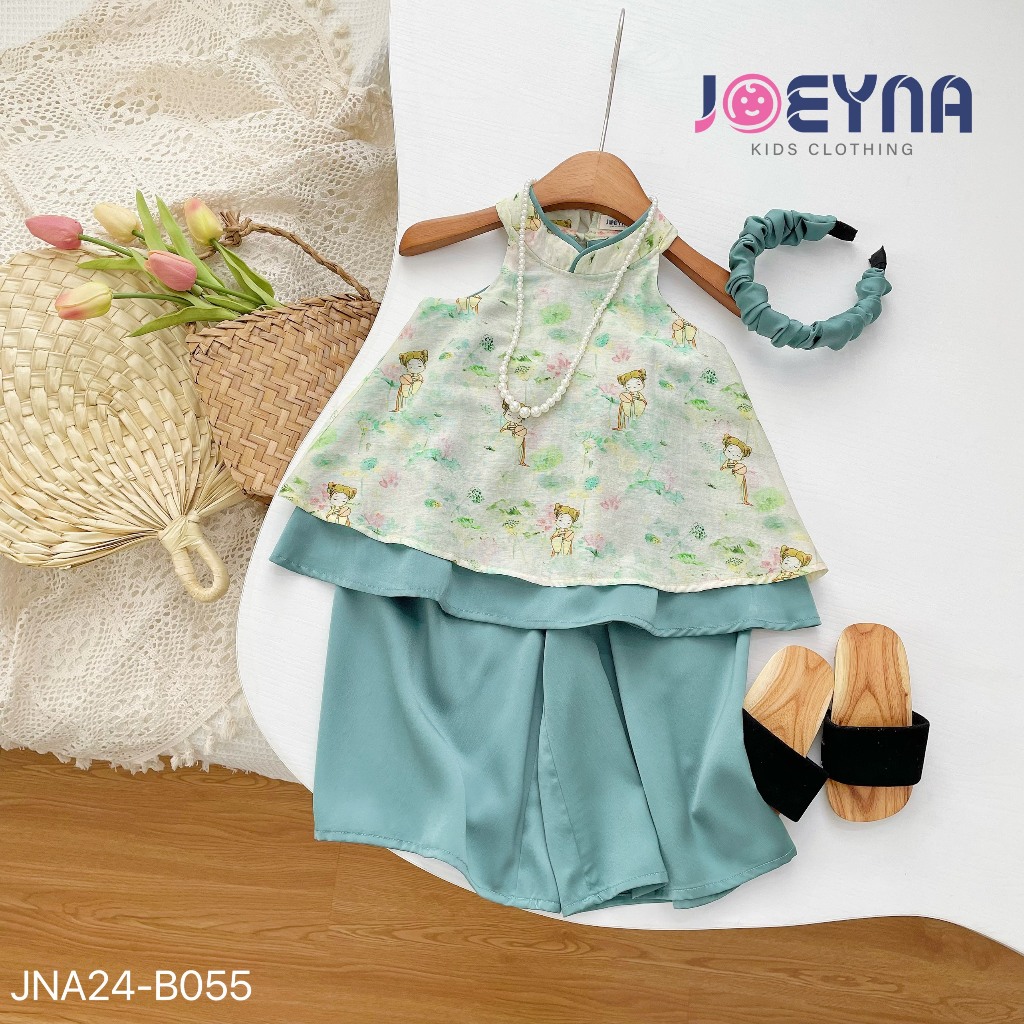 (tặng kèm bờm) Set yếm lụa Joeyna B055 cho bé 8-23kg