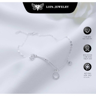 [Hộp Xinh]Lắc chân Bạc LoPa SK55,dáng lắc chân 2 tầng mặt trời nhẹ nhàng,thanh mảnh,Bạc LoPa