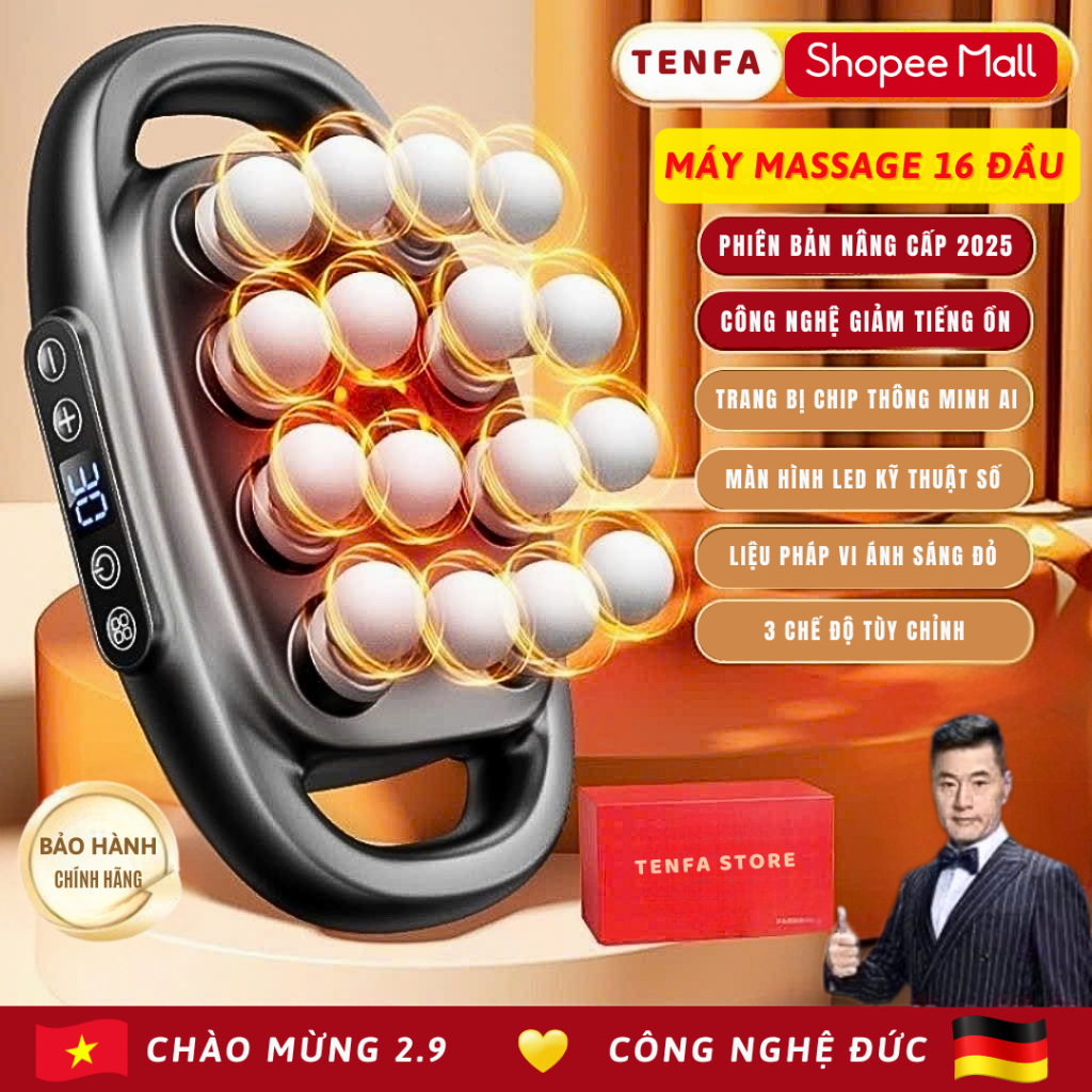 Máy massage cầm tay 6，16，24 đầu Súng Massage Đầu Tần Số Cao Thư Giãn Cơ Mát Xa Diện Tích Lớn Rung Cơ Tần Số Cao METIS