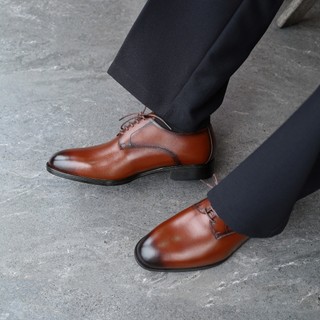 Giày Classic Derby CL2 - JOG04 , phối màu nâu sáng Patina , da bò Nappa nguyên tấm ( CL2-V )