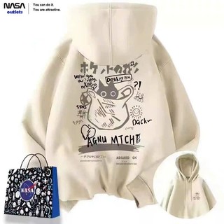 Áo hoodie nữ nam form rộng KONOVA in hình mèo túi chất liệu nỉ bông dày dặn