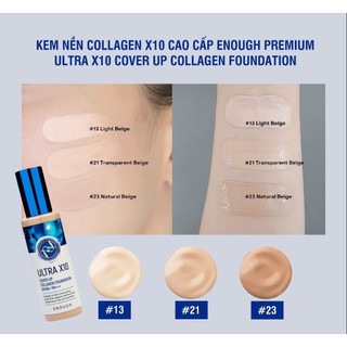 Kem nền Enough Collagen Moisture / Ultra X10 Cover up Foundation 100ml Duduhouse