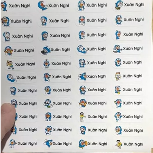 Sticker in Tên Bé dán lên đồ dùng cá nhân học tập của bé yêu nhà bạn chất liệu UV DTF Decal nhựa chống nước