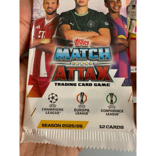 [ Pack Lẻ 4 Insert ] 1x Match Attax Champions league 2025/26 25/26 ( Pack 12 thẻ ) ( 4 Insert/ 4 Thẻ Đặc Biệt )