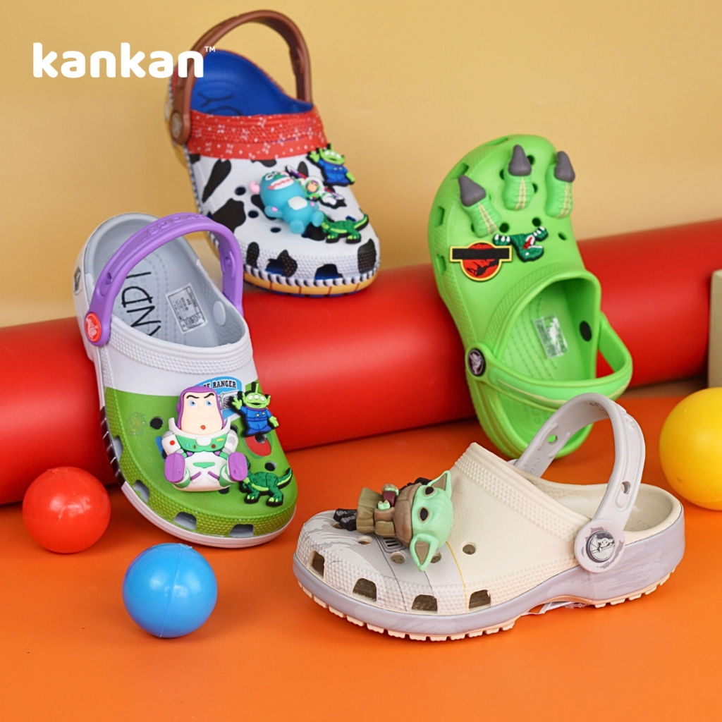 [Bản Cao Cấp] Sục Cho Bé Trai KanKanStore Dép Sục Trẻ Em Đã Bao Gồm Sticker Khủng Long Minecraft Ninja Rùa KA24
