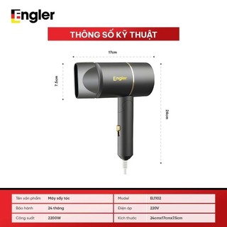 Máy sấy tóc gấp gọn Engler EL1102 công suất 2200W, 2 chiều nóng lạnh, nhỏ gọn, an toàn, tiêng ồn nhỏ