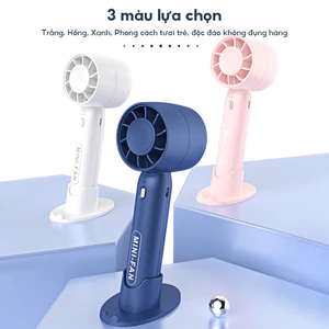 Quạt Mini Cầm Tay HandyFan – Quạt Du Lịch Tích Điện Để Bàn, Quạt Sự Kiện Làm Mát Di gĐộn