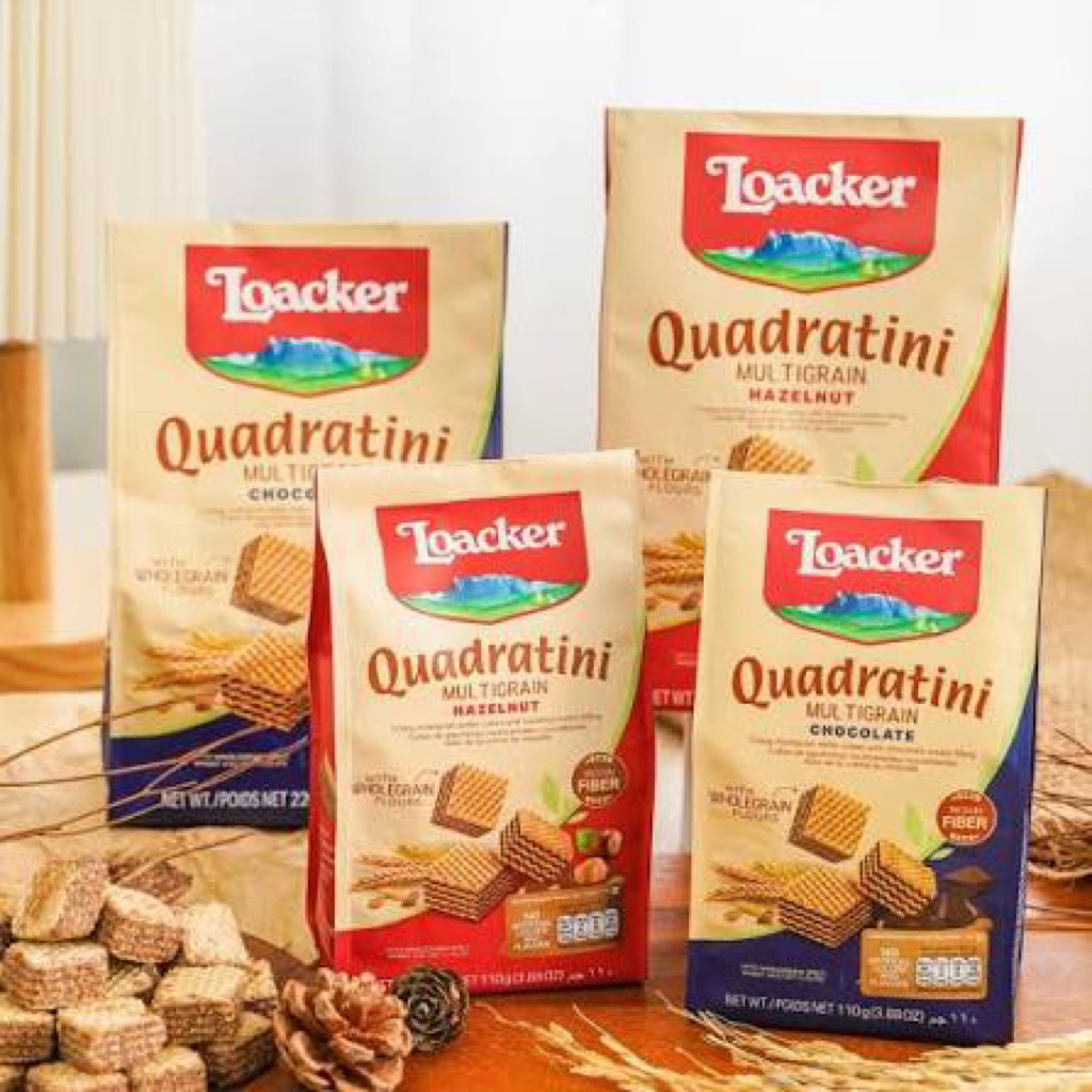 Bánh xốp Loacker Quadratini nhập khẩu Ý ít đường ăn kiêng nhiều vị 110g ...