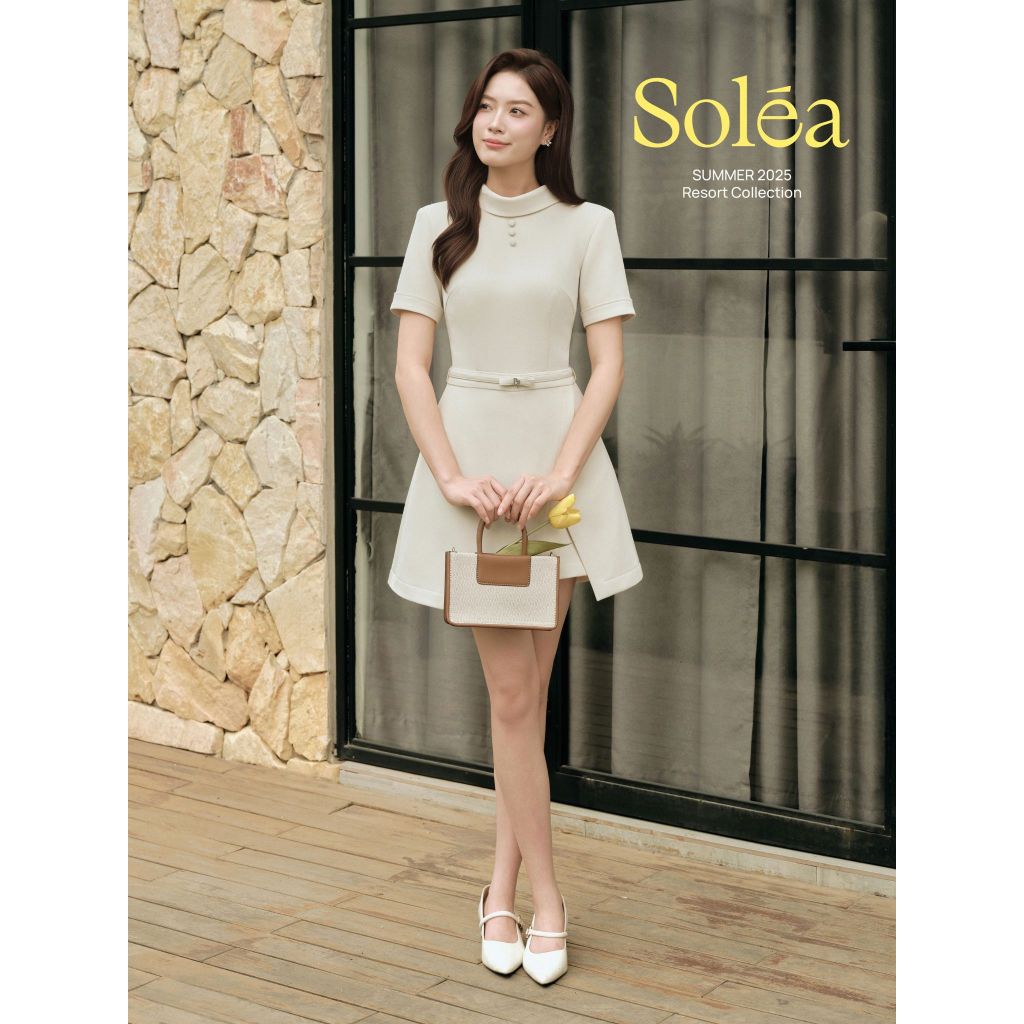 Set Bộ Liền Thân Jumpsuit Nữ Dáng Cổ Giếng Lynn BEAUTEBYV, Dáng Xoè Thanh Lịch (KÈM DÂY ĐAI)