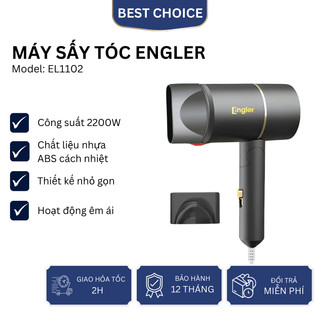 Máy sấy tóc gấp gọn Engler EL1102 công suất 2200W, 2 chiều nóng lạnh, nhỏ gọn, an toàn, tiêng ồn nhỏ