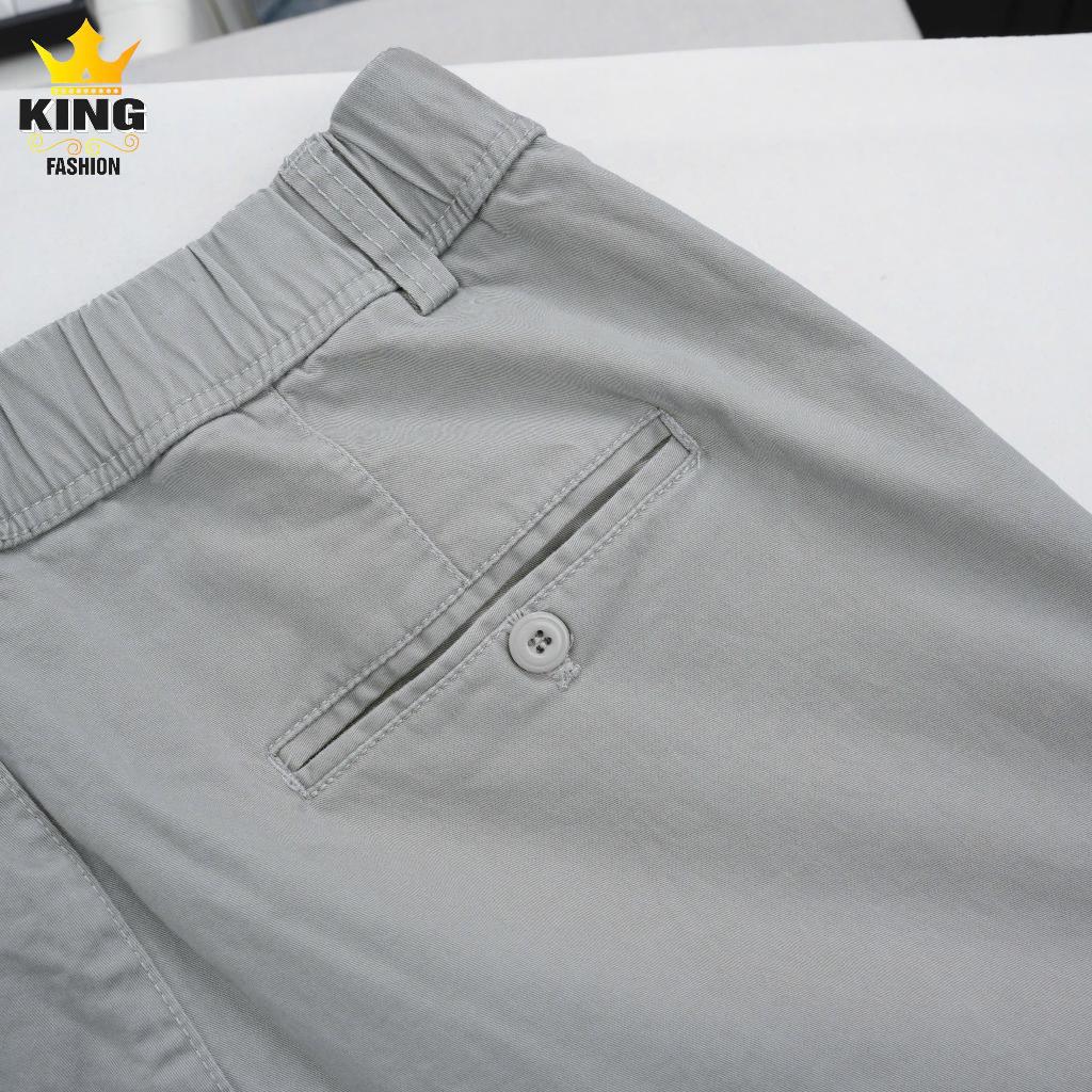 QUẦN DÀI BASIC ỐNG SUÔNG KING FASHION Lưng Thun Có Khóa Kéo Chất Liệu Kaki