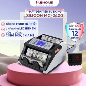 Máy đếm tiền tự động Silicon MC-2400 Nhập Khẩu, máy đếm số lượng, cộng dồn,chia mẻ đếm tiền giấy, polyme ngoại tệ