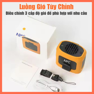 Quạt Sạc Đeo Thắt Lưng APE DQ222 – Pin 8000mAh Kiêm Sạc Dự Phòng, Có Đèn Pin LED – Công Suất 10W
