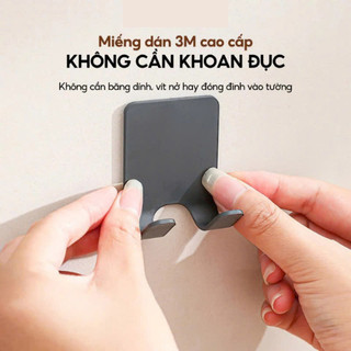 Combo 2 Móc Nhựa Treo Dao Cạo Râu, Móc Dán Tường Treo Ổ Cắm Điện Đồ Dùng Đa Năng Tặng Kèm Miếng Dán 3M 88519