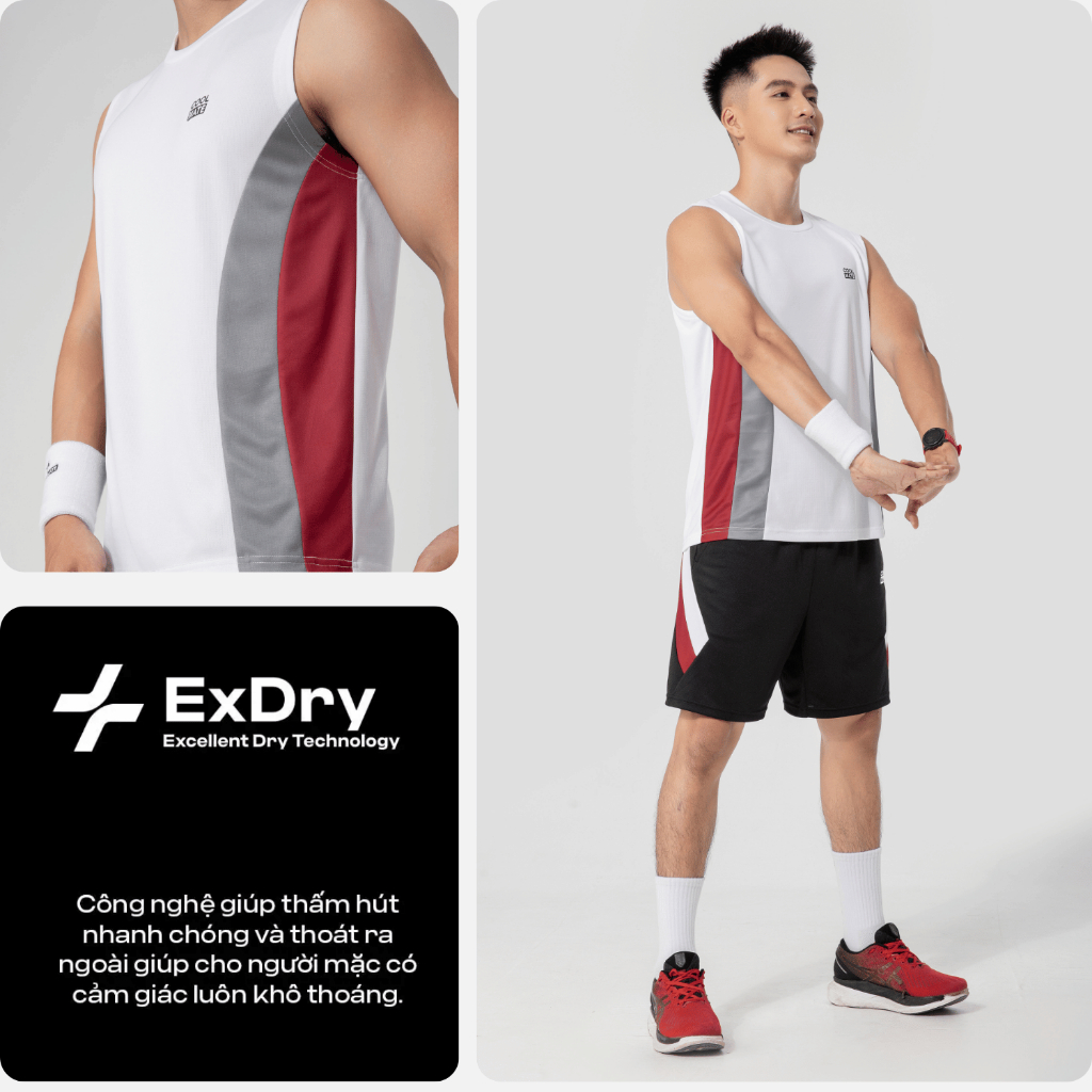 [TẶNG COMBO 2 TẤT]Set đồ thể thao nam Pickleball Áo sát nách Quần Promax Flexline Active thoáng khí Coolmate