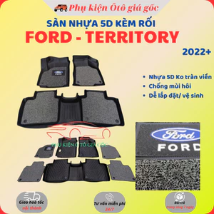 Thảm Lót Sàn Nhựa Đúc 5D 2 Trong 1 Xe Ford Territory 2022-2025 - KHÔNG TRÀN VIỀN Chuẩn Form Sàn Sẵn Rối TL, Ko mùi