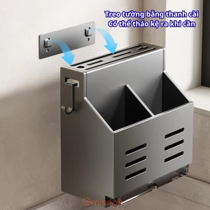 Giá cài dao kéo, hộp đựng đũa thìa OMISEPH lắp đặt không cần khoan tường