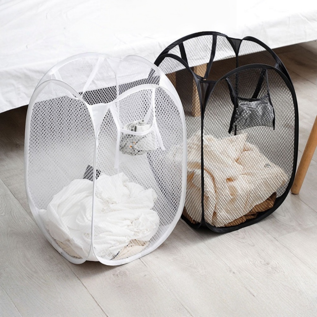Sọt lưới đựng quần áo giặt cỡ lớn gấp gọn thông minh- Túi đựng đồ cứng cáp