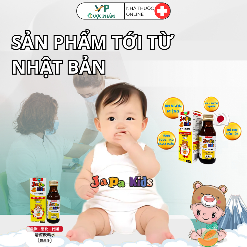 Siro Japa Kids Ăn Ngon Cho Bé - Hỗ Trợ Bé Tăng Cân, Kích Thích Vị Giác, Giảm Biếng Ăn, Hấp Thụ Tốt