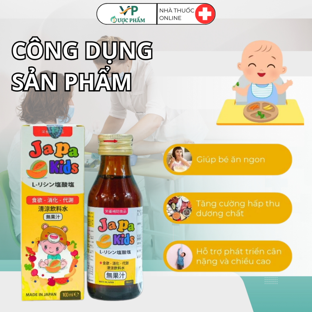 Siro Japa Kids Ăn Ngon Cho Bé - Hỗ Trợ Bé Tăng Cân, Kích Thích Vị Giác, Giảm Biếng Ăn, Hấp Thụ Tốt