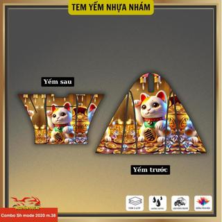 Combo trước sau dán yếm nhựa nhám xe Sh mode 2020-2025 mẫu thiết kế Doraemon, Pikachu, Mèo thần tài