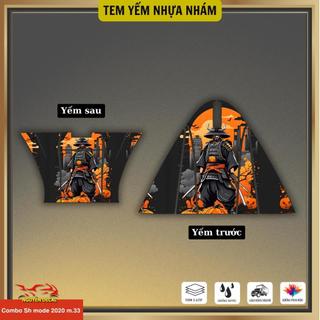 Combo trước sau tem dán yếm nhựa nhám xe Sh mode 2020-2025 mẫu phong cảnh Nhật cổ