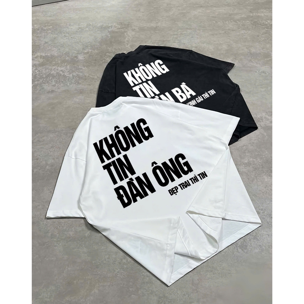 Áo Vớ Vẩn Vui Tươi REDLABEL Áo Thun KHÔNG TIN ĐÀN BÀ Cotton 100% Oversize Nam Nữ TS45